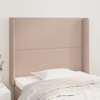 Hoofdbord met randen 93x16x118/128 cm kunstleer cappuccinokleur