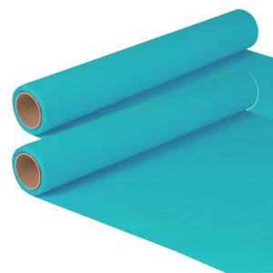 Tafelloper - 2x - turquoise - 500 x 40 cm - papier - tafelkleed loper - tafelversiering