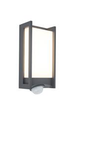 Lutec Antraciete wandlamp Qubo met sensor 5193002118