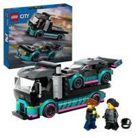 LEGO 60406 Stadsraceauto en autotransportwagen, speelgoed met voertuig, minifiguren van de bestuurder