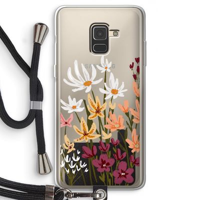 Painted wildflowers: Samsung Galaxy A8 (2018) Transparant Hoesje met koord