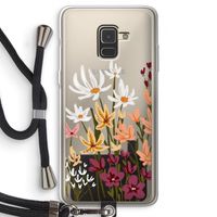 Painted wildflowers: Samsung Galaxy A8 (2018) Transparant Hoesje met koord