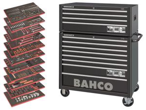 Bahco Gereedschapswagen 40" C75 met 8 lades | topkast met 4 lades | zwart | voor algemeen gebruik | inclusief 11 gevulde lades - 758-delig - MONSTER