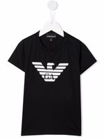 Emporio Armani Kids t-shirt à logo imprimé - Bleu