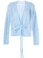 ERMANNO FIRENZE cardigan torsadé à ornements en cristal - Bleu