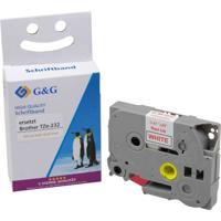 Labeltape G&G 15554 Compatibel vervangt Brother TZe-232 Tapekleur: Wit Tekstkleur: Rood 12 mm 8 m