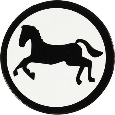 Creativ Company Label, paard, d 25 mm, wit/zwart, 20 stuk/ 1 doos