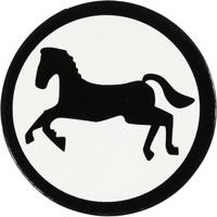 Creativ Company Label, paard, d 25 mm, wit/zwart, 20 stuk/ 1 doos