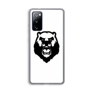 Angry Bear (white): Samsung Galaxy S20 FE / S20 FE 5G Transparant Hoesje
