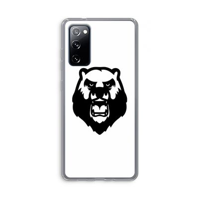 Angry Bear (white): Samsung Galaxy S20 FE / S20 FE 5G Transparant Hoesje