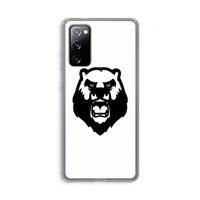 Angry Bear (white): Samsung Galaxy S20 FE / S20 FE 5G Transparant Hoesje