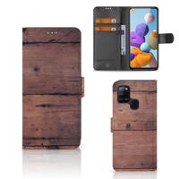 Samsung Galaxy A21s | Book Style Case | Old Wood
