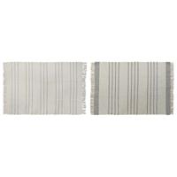 Tapijt DKD Home Decor 120 x 180 x 0,75 cm Grijs Polyester Wit Franjes Boho (2 Stuks)