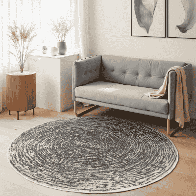 Vloerkleed Cavallo Rond - Lichtgrijs Xcm - - Dekbed-Discounter.nl