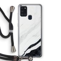 Elegante marmer: Samsung Galaxy A21s Transparant Hoesje met koord