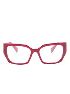 Miu Miu Eyewear lunettes de soleil carrées à logo embossé - Rouge