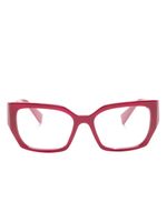 Miu Miu Eyewear lunettes de soleil carrées à logo embossé - Rouge