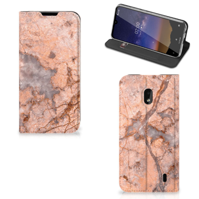 Nokia 2.2 | Standcase | Marmer Oranje