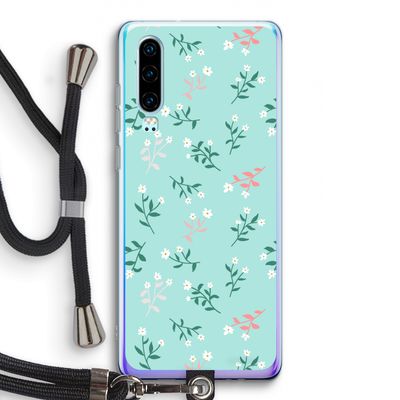 Small white flowers: Huawei P30 Transparant Hoesje met koord