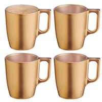 Koffiemokken Monaco - 4x stuks - Hard Glas - goud - 250 ml - 9 cm - Flashy metallic finish Koffiemokken Monaco - 4x stuks - Hard Glas - goud - 250 ml - 9 cm - Flashy metallic finish
