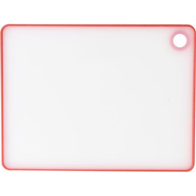 Excellent Houseware snijplank - wit/rood - kunststof - 33 x 23 cm
