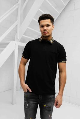 Versace Jeans Couture Baroque Collar Polo Heren Zwart - Maat S - Kleur: GoudZwart | Soccerfanshop