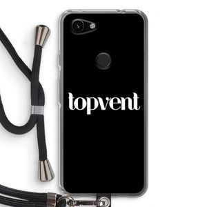 Topvent Zwart: Pixel 3a Transparant Hoesje met koord