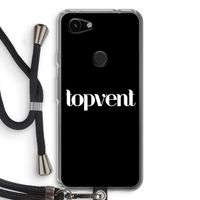 Topvent Zwart: Pixel 3a Transparant Hoesje met koord
