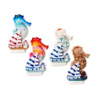 Zee & Strand Souvenir Magneet Zeepaard Zeilboot Ankers