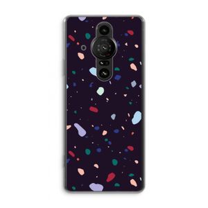 Dark Rounded Terrazzo: Sony Xperia Pro-I Transparant Hoesje