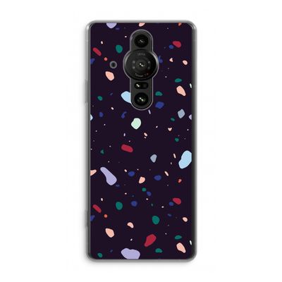 Dark Rounded Terrazzo: Sony Xperia Pro-I Transparant Hoesje