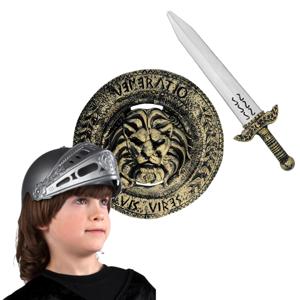 Ridders Carnaval verkleedset voor kinderen - Ridderhelm - Zwaard - Schild - Kunststof