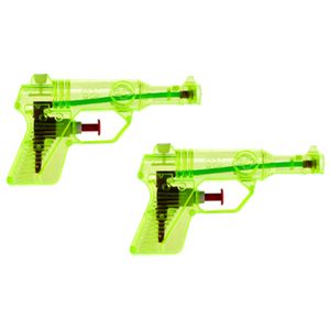 2x Waterpistool/waterpistolen groen 13 cm