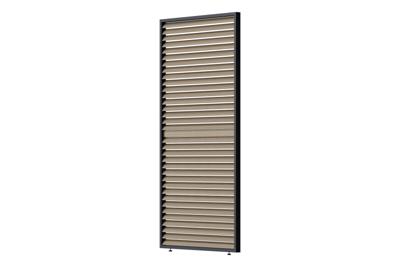 Louvre scherm verstelbaar 120 cm. - horizontaal - Houtlook antraciet