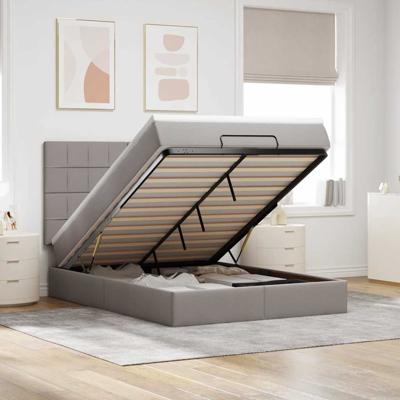 Ottoman bed met matras 140x190cm stof taupe