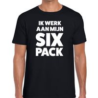 Zwart Ik werk aan mijn SIX Pack fun t-shirt voor heren 2XL  - - thumbnail