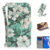 3D gekleurde tekening aquarel bloem patroon horizontale Flip lederen case voor Huawei P Smart Z/Y9 Prime 2019/Nova 5i met houder & kaartsleuven & por