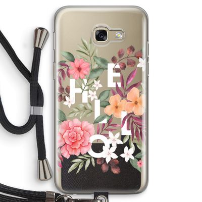Hello in flowers: Samsung Galaxy A5 (2017) Transparant Hoesje met koord
