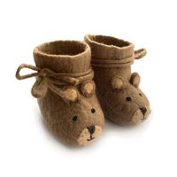 BeYoona babyslofjes vilt bruin beertje Maat