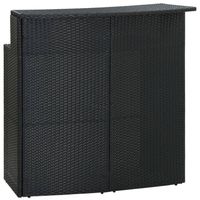 vidaXL Tuinbartafel 120x55x110 cm poly rattan zwart - thumbnail