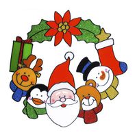 Kerst raamstickers/raamdecoratie kerstkrans plaatjes 30 cm   - - thumbnail