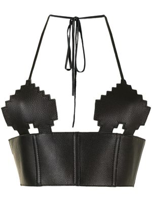 Natasha Zinko haut Pixel Heart en cuir - Noir