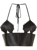 Natasha Zinko haut Pixel Heart en cuir - Noir