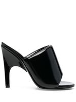 The Attico mules en cuir verni 120 mm - Noir