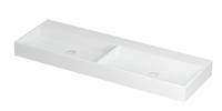 Wastafel United Porselein dubbel zonder kraangat incl. porseleinen click plug en verborgen overloop systeem 140 cm x 45 cm x 11 cm Mat wit 0206142 Wastafel United Porselein dubbel zonder kraangat incl. porseleinen click plug en verborgen overloop systeem 140 cm x 45 cm x 11 cm Mat wit 0206142