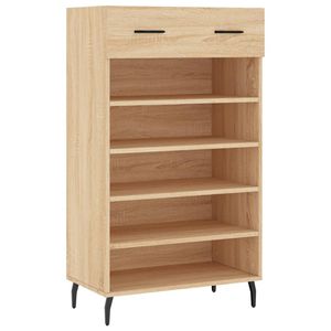 The Living Store Schoenenkast - Eiken - 60 x 35 x 105 cm - Duurzaam materiaal