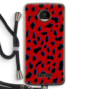Red Leopard: Motorola Moto Z Force Transparant Hoesje met koord