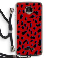 Red Leopard: Motorola Moto Z Force Transparant Hoesje met koord