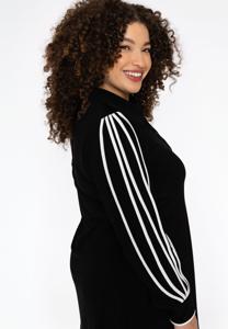 Yoek Blouse met biezen | Zwart | Maat 42/44