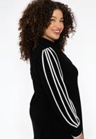 Yoek Blouse met biezen | Zwart | Maat 42/44